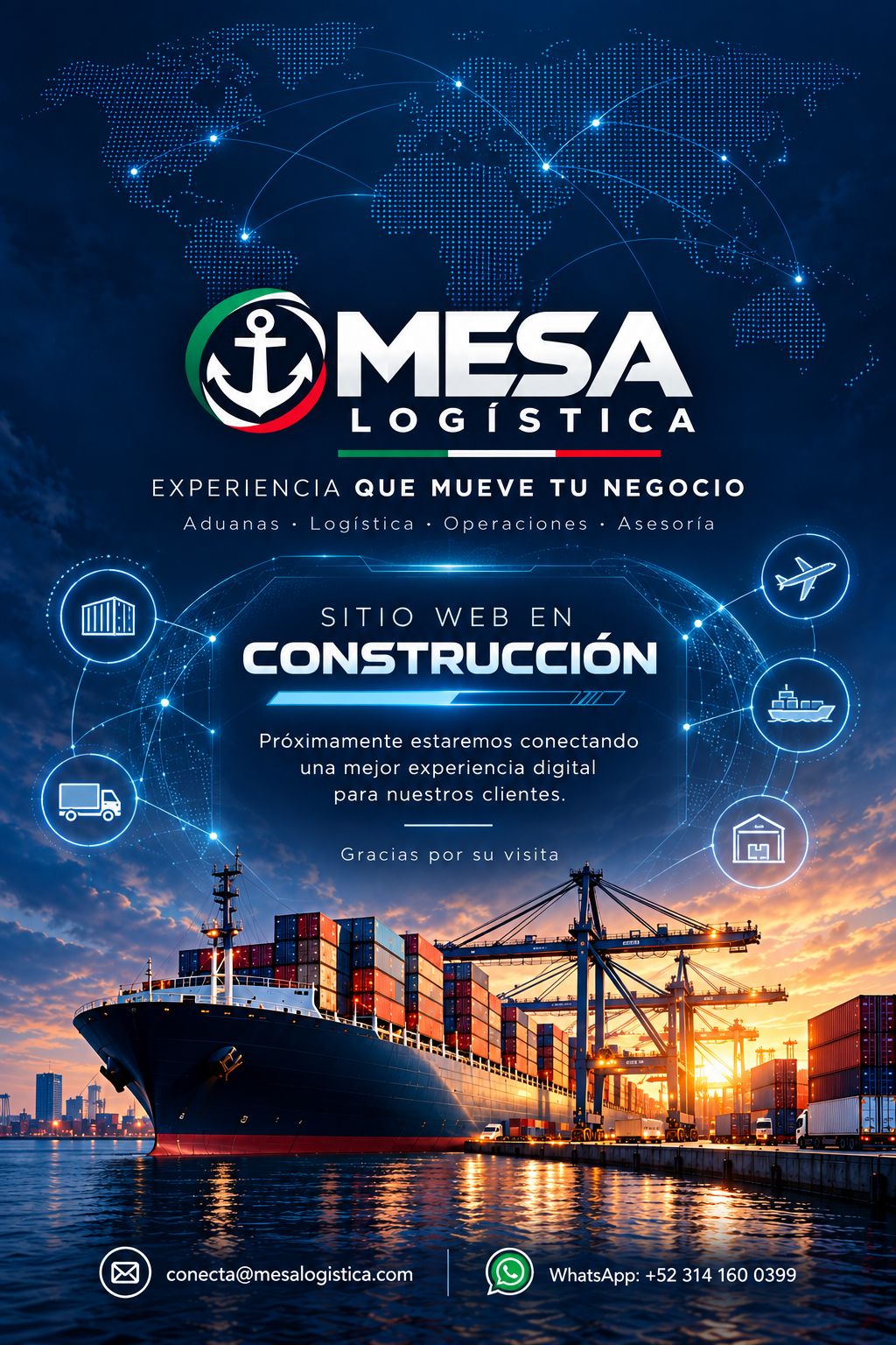 MESA Logística - Sitio web en construcción. Próximamente estaremos conectando una mejor experiencia digital para nuestros clientes.